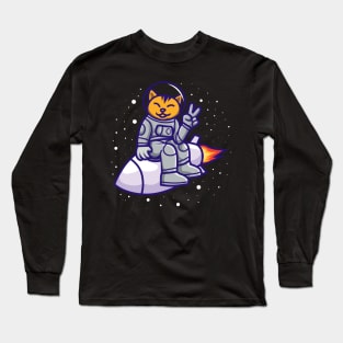 Cat On A Rocket Long Sleeve T-Shirt